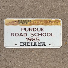 1985 Indiana License Plate Auto Tag Garage Big Ten Purdue Road School