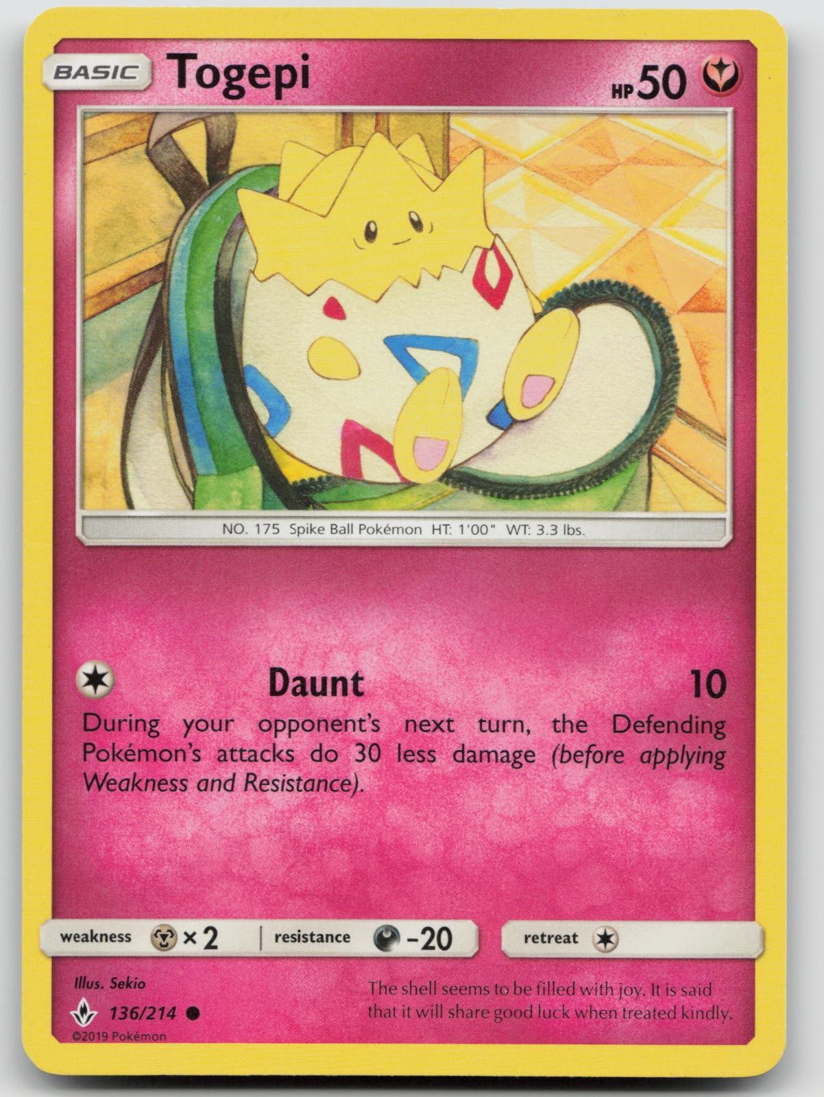 Togepi 136/214 LP Unbroken Bonds Pokemon