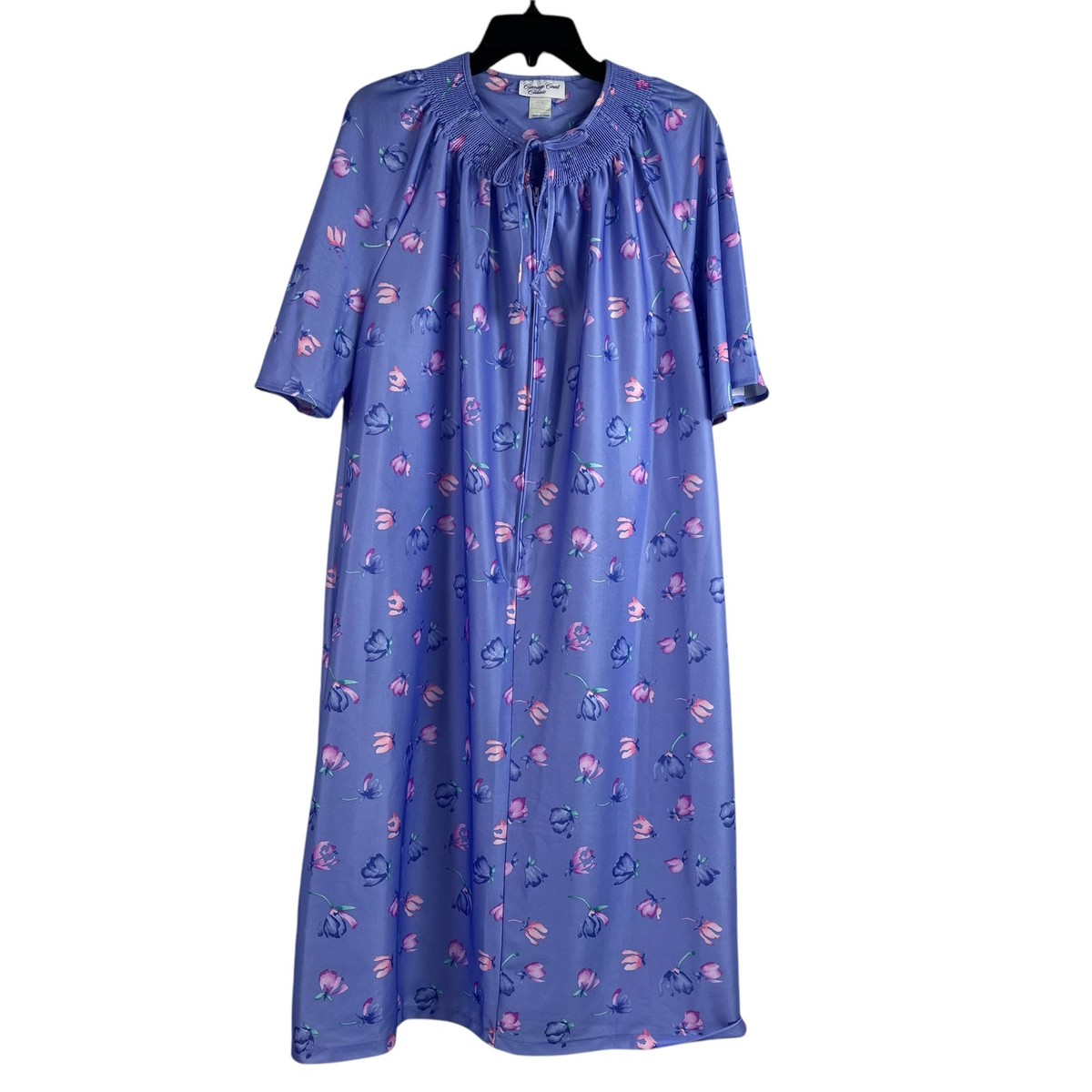 Sears Carriage Court Classic Robe House Dress Purple Floral 2X 22W/24W