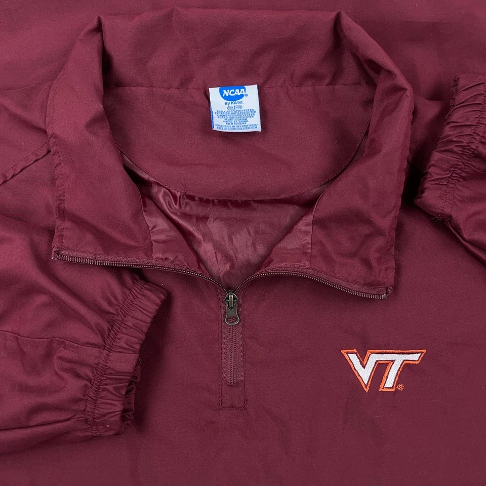 Virginia Teck Hokies Jacket Men 3XL Pullover Windbreaker Wind Shirt Maroon Adult - Image 4 of 4