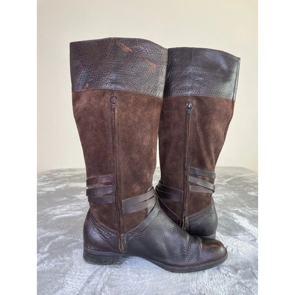 Botas Ralph Lauren Mujer Talla 9 Marrón Chocolate Gamuza Altas Montar Cuero Genuino Foto 2 de 4