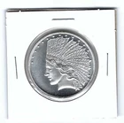 ONE OUNCE .999 FINE SILVER ROUND - SILVERTOWNE INDIAN