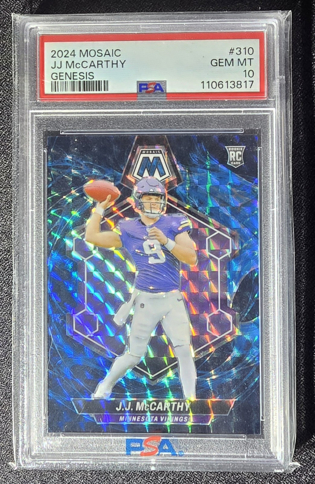 2024 Panini Mosaic JJ McCarthy #310 Genesis RC PSA 10