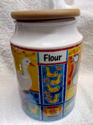 VINTAGE DUNOON FARMYARD GROSSES STEINZEUG MEHLGLAS - DESIGN BY JANE BROOKSHAW