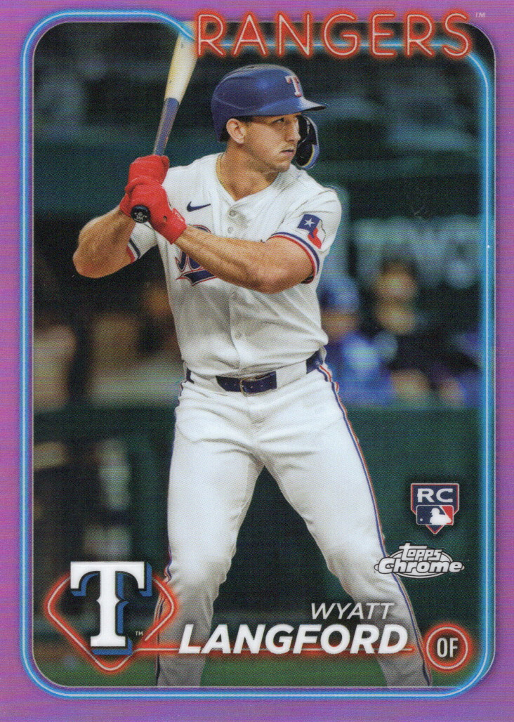 2024 Topps Chrome #122 Wyatt Langford Rookie Pink Refractor RC Texas Rangers