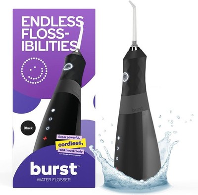 Electric Water Flosser for Teeth Cleaning (3 Modes/Black) | Cordless | Plaque
