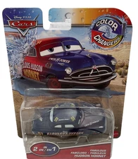 Disney Cars COLOR CHANGERS FABULOUS HUDSON HORNET 1:55 Scale  RED/BLUE FREE SHIP