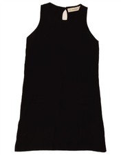 Zara Womens Sleeveless Jumper Dress UK 12 Medium Black Acrylic CQ08