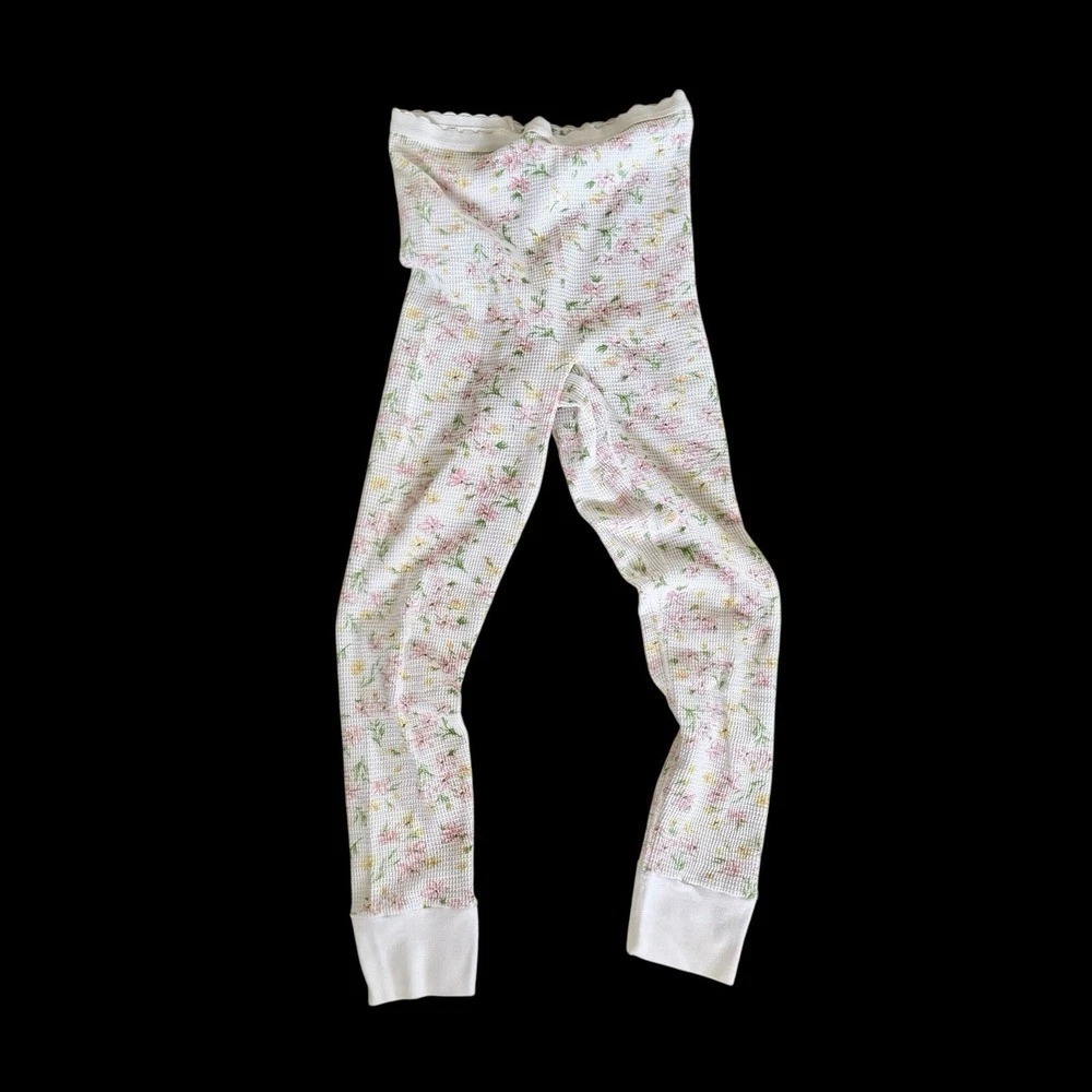 Vintage 60's Verna Women's Floral Long John's Thermal Leggings Sz Med/Large