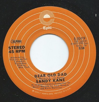 Sandy Kane - Dear Old Dad - Used Vinyl Record 7 - G8100z
