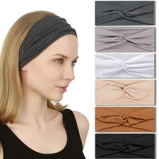6 PCS Neutral Color Twist Knotted Headbands for Women Stretchy Hair Accessories