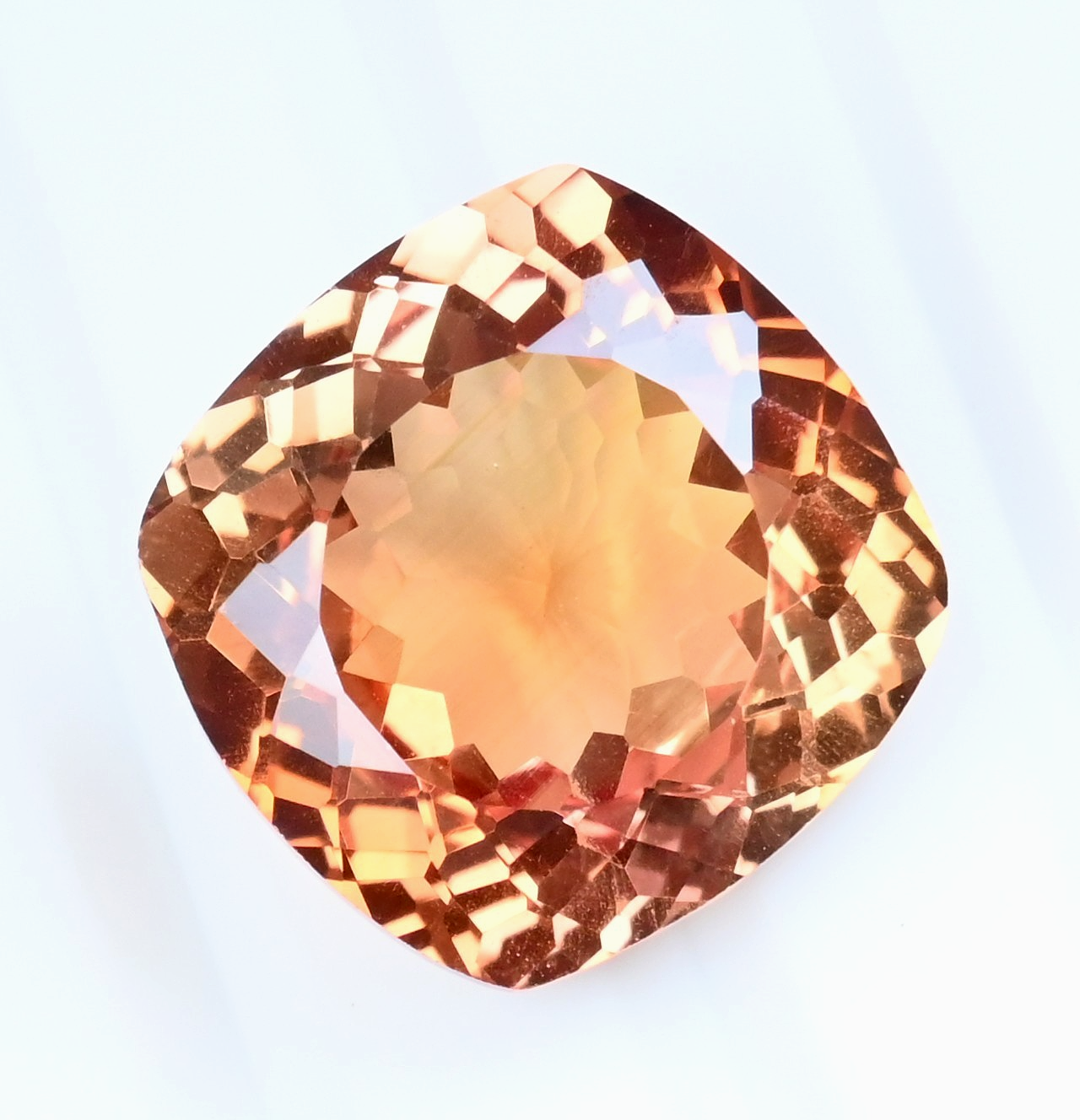 23.60 Ct Natural Padparadscha Sapphire Cushion Certified Flawless Loose Gemstone