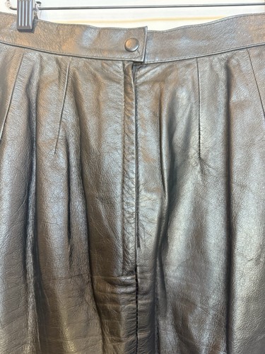 EasyRiders Genuine Leather Mini Skirt Small Black Biker Lace-up Sides Sexy Edgy - Picture 9 of 15