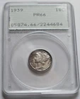1939 Proof Mercury Silver Dime 10C - PCGS PR66