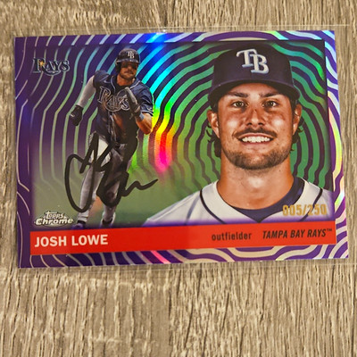 2025 Topps Chrome Platinum Josh Lowe Purple Vibration 005/250 #132 TampaBay Rays