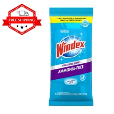Windex Wipes Glass Cleaning Ammonia Free Pre-Moistened Glass and Surface Wipe...