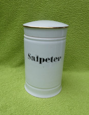 Antikes Porzellan Apothekergefäss "Salpeter" Aufbewahrungsdose