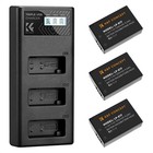 K&F Concept Pack de 3 batteries LP-E17 et chargeur LCD 3 emplacements pour Canon EOS 1250mAh