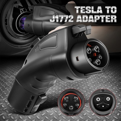 48A 250V SAE Tesla to J1772 Charger Adapter Connector for EVs Electric Vehicle