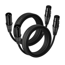 NUOSIYA 6M XLR Cable, 2 Pack 50ft Balanced Microphone XLR Male to Female Exte...