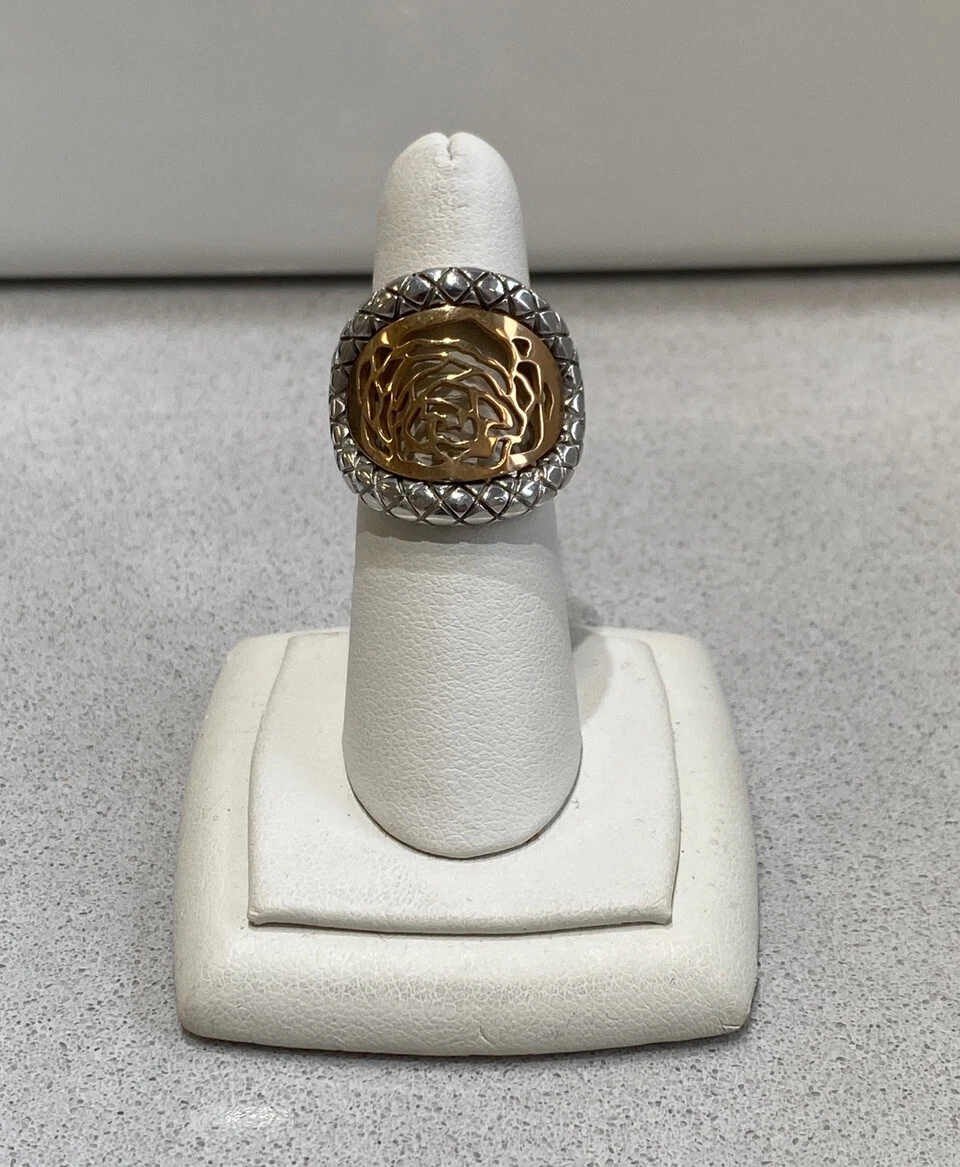 Pianegonda Two Tone Rose Cut Out Ring