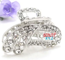 New Rhinestone Crystal High quality Metal water-drop hair claw clips #8822