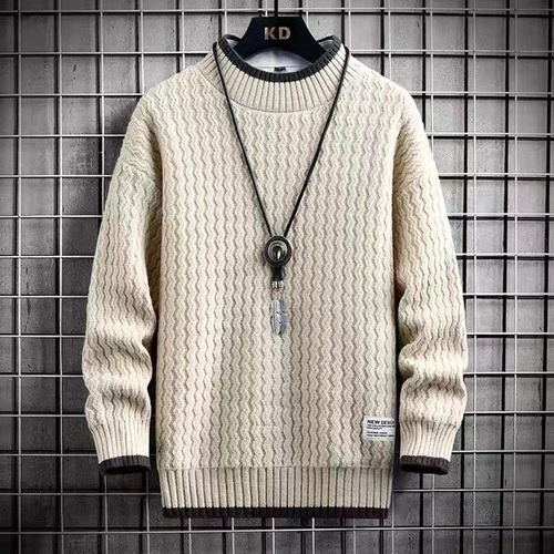 Winter Turtleneck Pullover Patchwork Sweater Men Tops Knitted Christmas Jumper - Picture 14 of 20