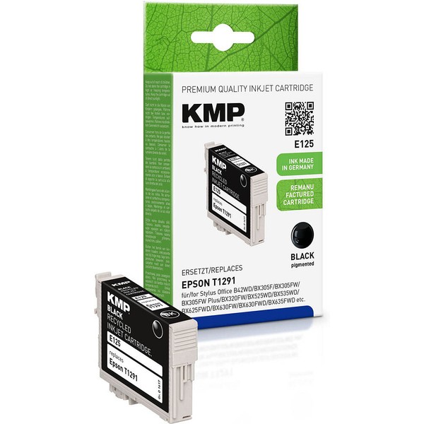 Kmp E125 Tinte Ersetzt T1291 / C13T12914012 Black-image