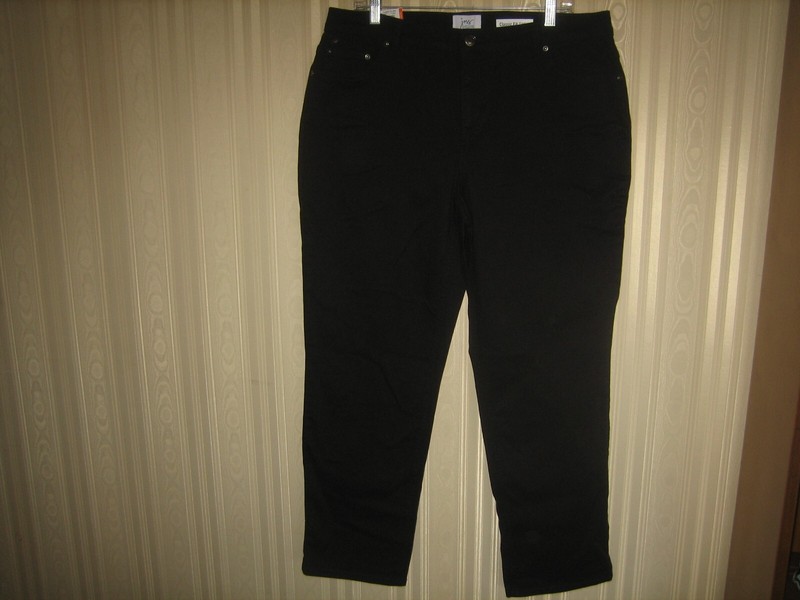 womens just my size stretch twill pants size 18W black NWT