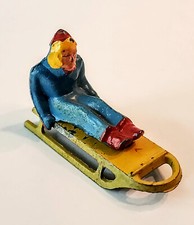 Vintage 40's Barclay Metal Figurine Man on a Sled