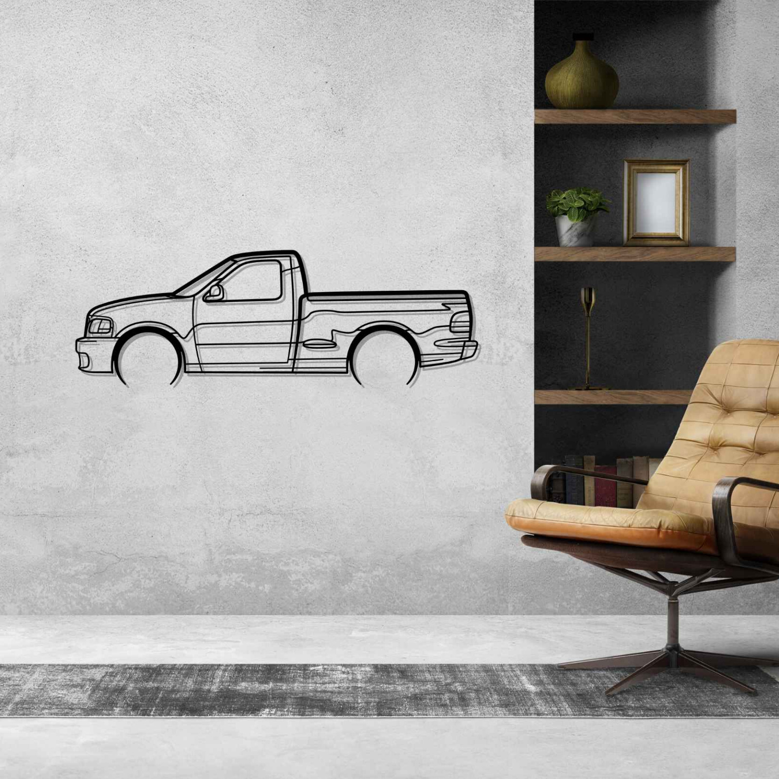 Wall Art Home Decor 3D Acrylic Metal Car Auto Poster USA Silhouette SV F150