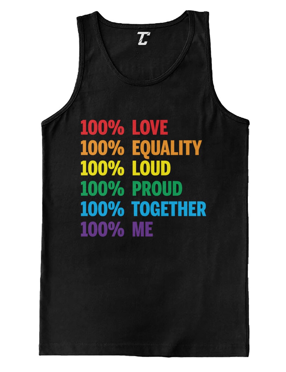 ELDPS Women's Rainbow Pride Sleeveless Racerback Tank Top – LGBTQ Love Equality Graphic Tee In Grey, Size XL - View #6
