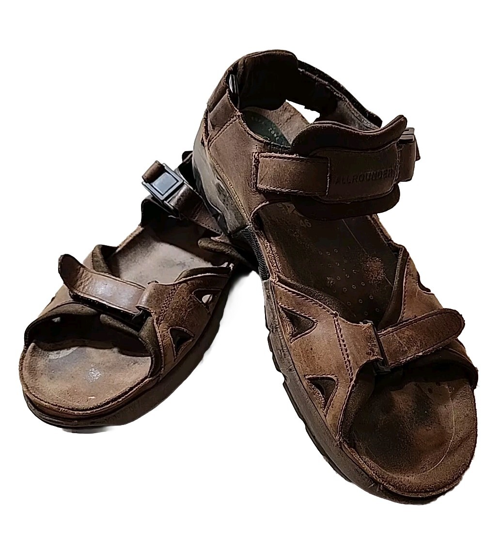 Mephisto Sandals Mens 13 M Leather Alligator Brown Climasole 