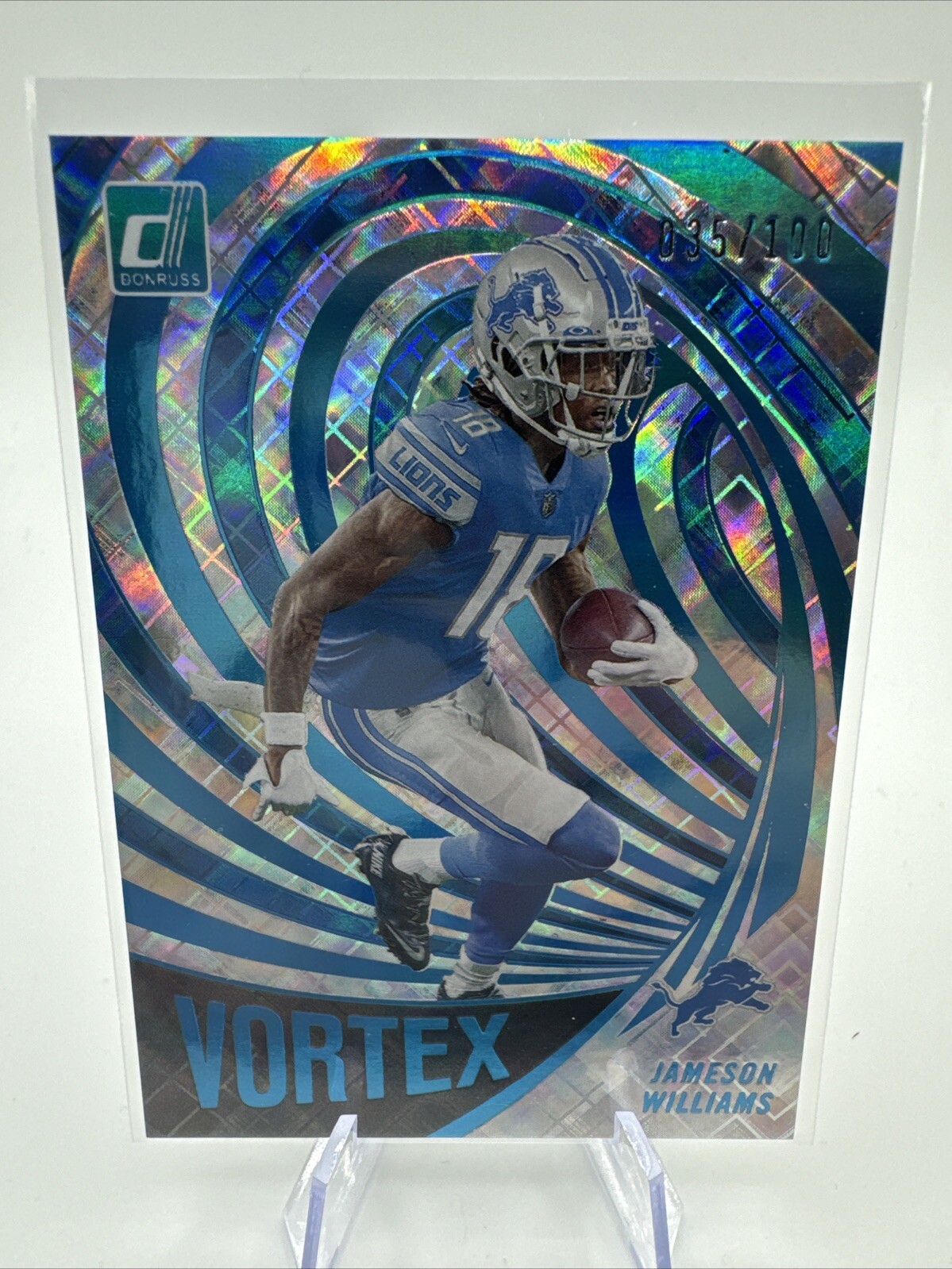 2022 Panini Donruss Vortex Cosmic /100 Jameson Williams RC Rookie #VTX-21 Lions