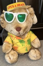 Vintage Plush Russ LUV PETS BEAR Life's a Beach Tag Attached 9  