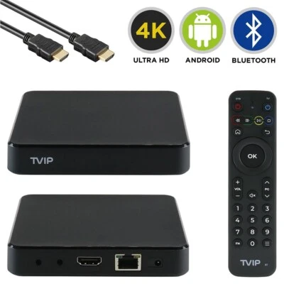 TVIP S-Box v.705 UHD 4K HDR Dual WiFi HDMI MicroSD USB Android 11.0 Récepteur IP - Photo 1/4
