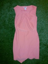 BNWT NEW NLY ONE DRESS PEACH CORAL SIZE 12 TWIST FRONT WAFFLE SLEEVELESS SUMMERx