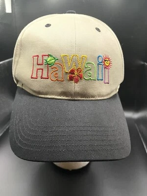 Hawaii Rainbow Color adjustable Tan/Black baseball cap - Image 1 of 4