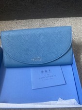 Elegant SMYTHSON of BOND Street Blue Leather Wallet - NEW