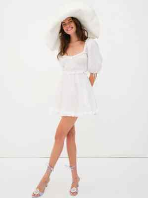 For Love & Lemons Jackson Mini Dress White Size M NWT $198 | eBay
