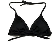 Kona Sol Womens Size S Black Triangle Tie-Neck Removable Pads Bikini Top