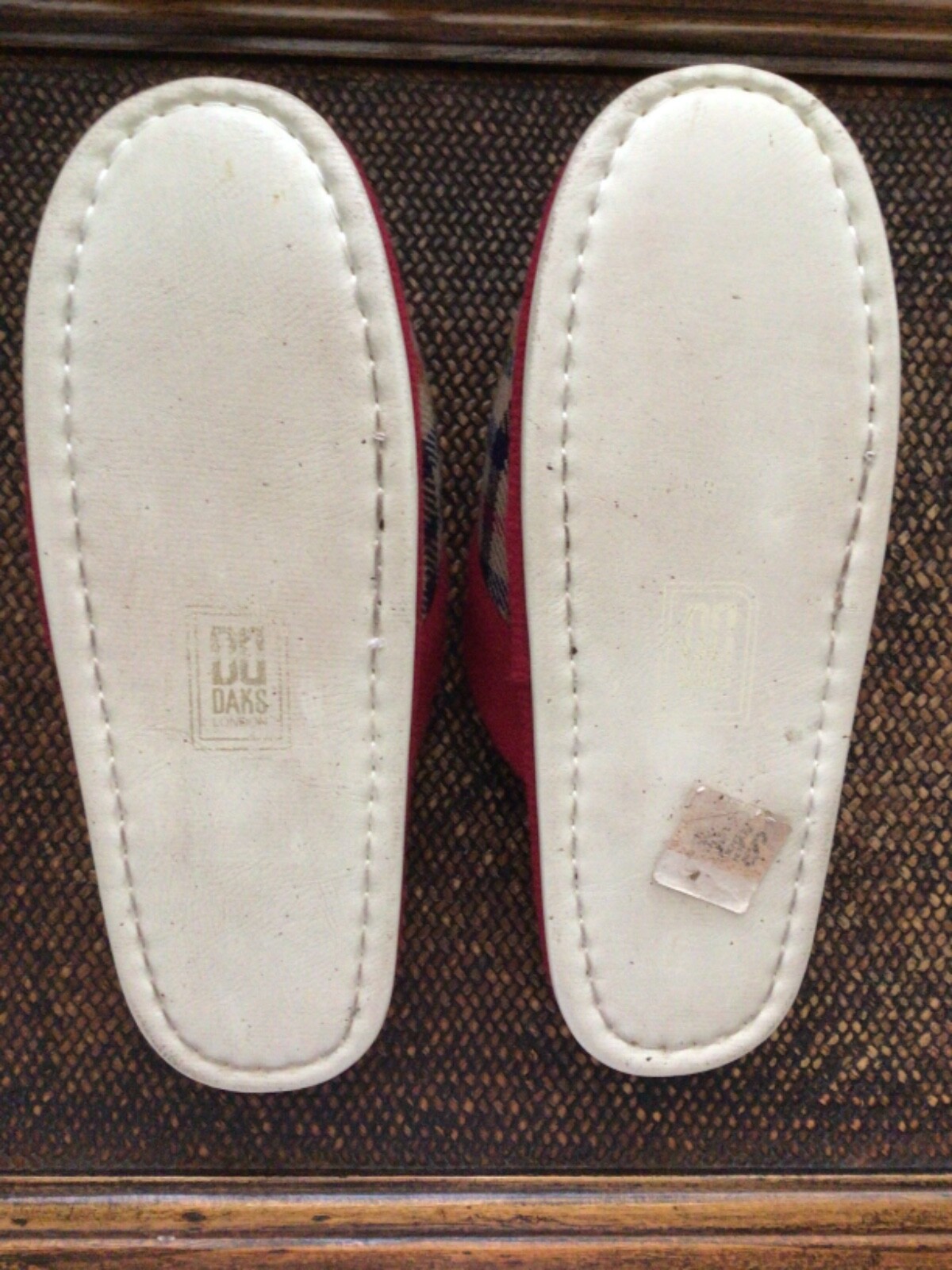 Vtg. DAKS London: Men’s Plaid Slippers Size 27cm (10 1/2") Exc. Cond! image 3