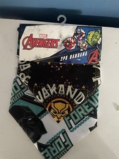 Marvel Avengers 2 pack Bandana 17.5  x 17.5  Wakanda Forever Black Panther New