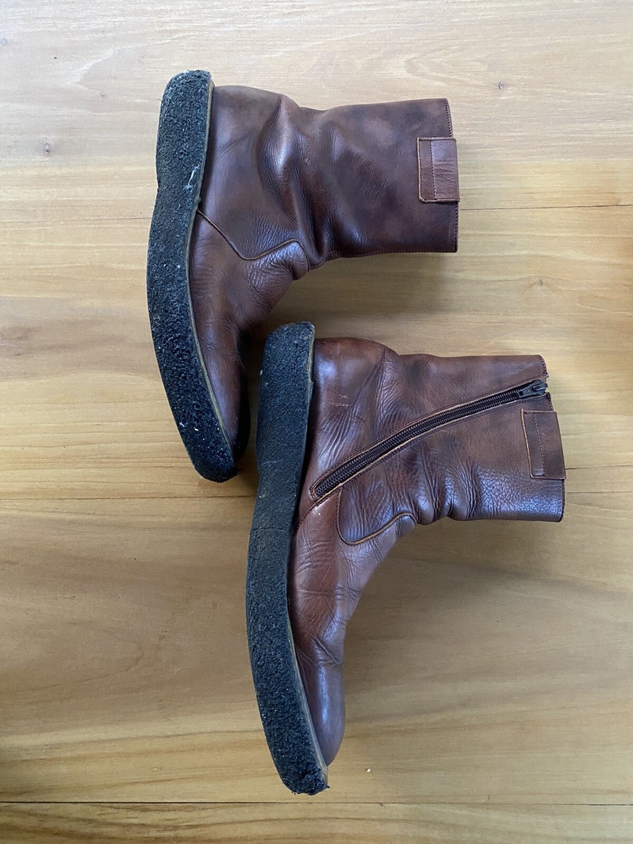 KAPITAL Zip Popeye Leather Boots Shoes Color Brown Size US9.5 JP27