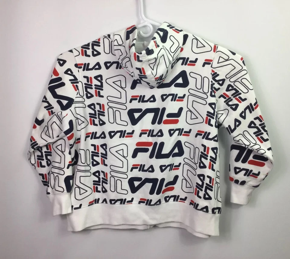 FILA Sudadera con Capucha Estampado de Logotipo para Mujer Talla 3X Cremallera StreetWear Chaqueta Blanca Foto 3 de 4