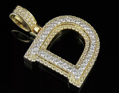 3.00Ct Round Cut Moissanite Custom Pendant 14K Two Tone Gold Plated