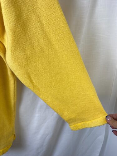 The Quacker Factory NWT Size 1X Yellow Butterfly Sequin Sweater Velvet Neck Line - Picture 3 of 14