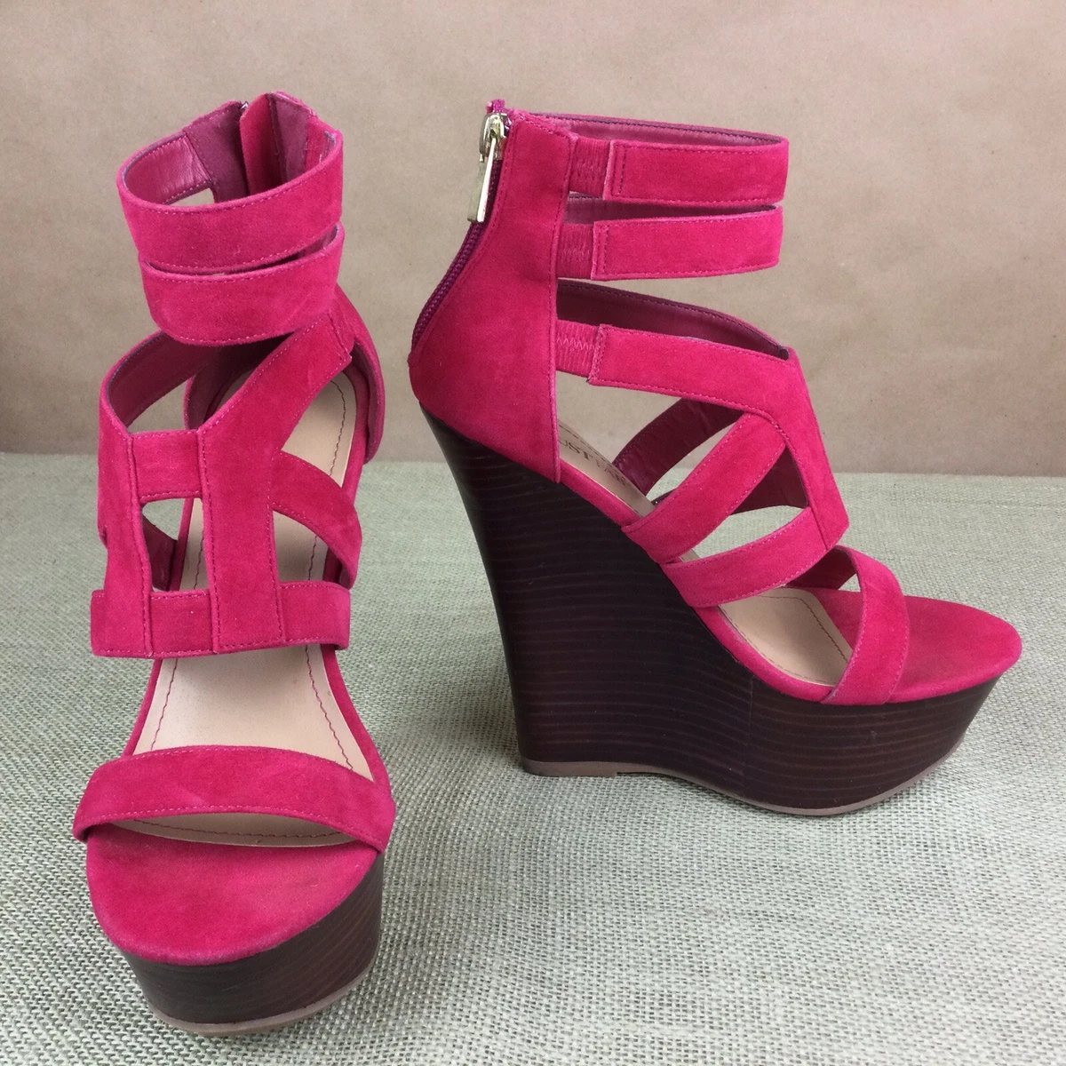 Fuschia pink hotsell wedge shoes