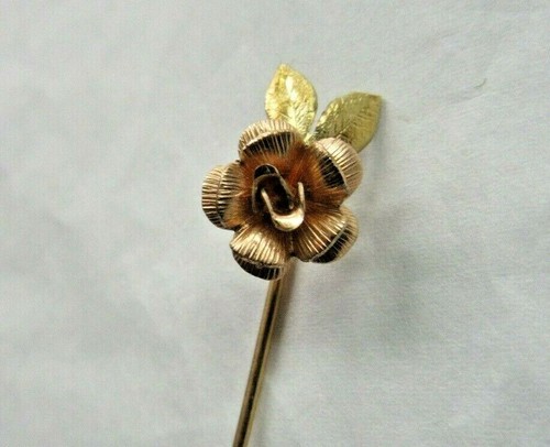Vintage Rose Stickpin Gold Tone, Rose Gold Tone.