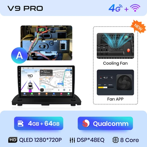 Qualcommchip für Volvo XC90 2004-2014 CarPlay Android 13 Autoradio GPS NAVI 64G - Bild 4 von 15